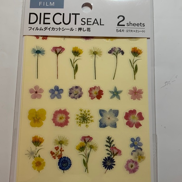Office Pressed Flower Die Cut Seal Sticker Sheets Poshmark